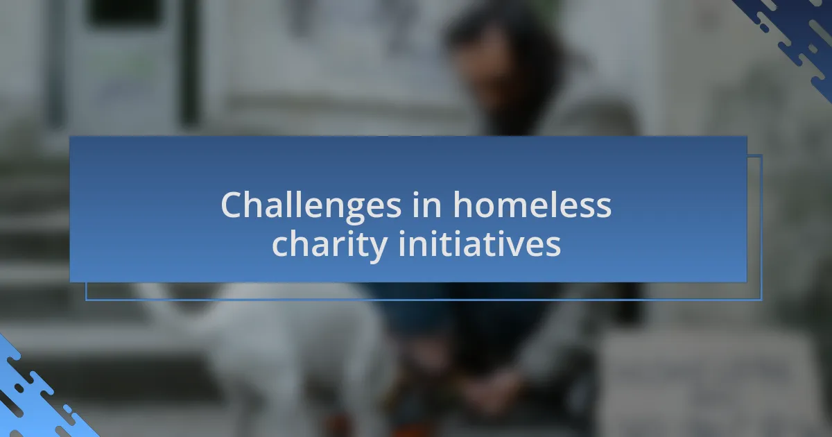 Challenges in homeless charity initiatives