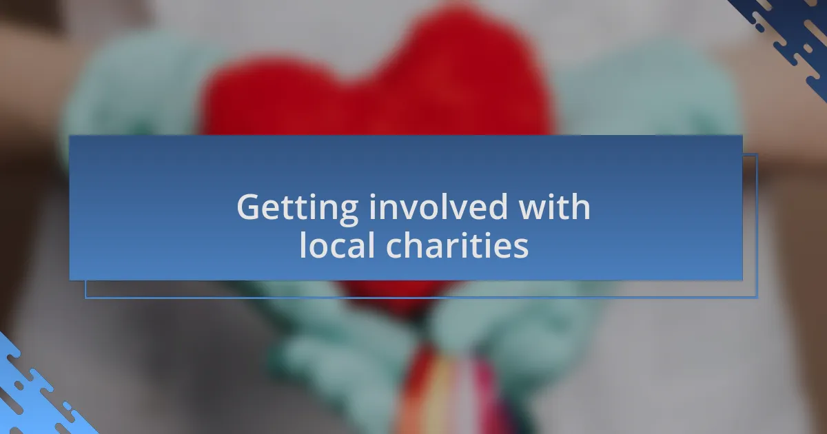 Getting involved with local charities