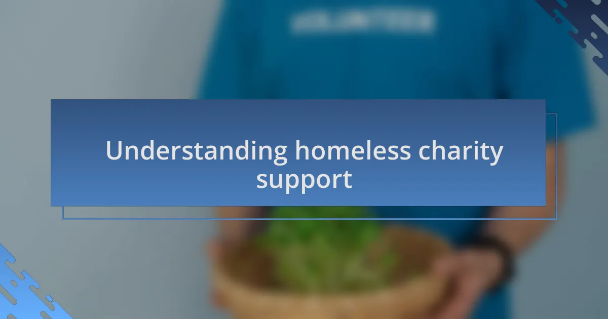 Understanding homeless charity support