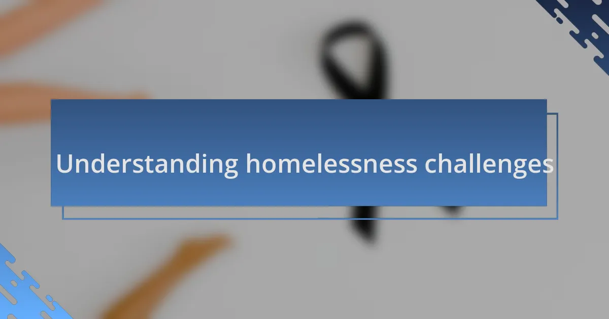 Understanding homelessness challenges