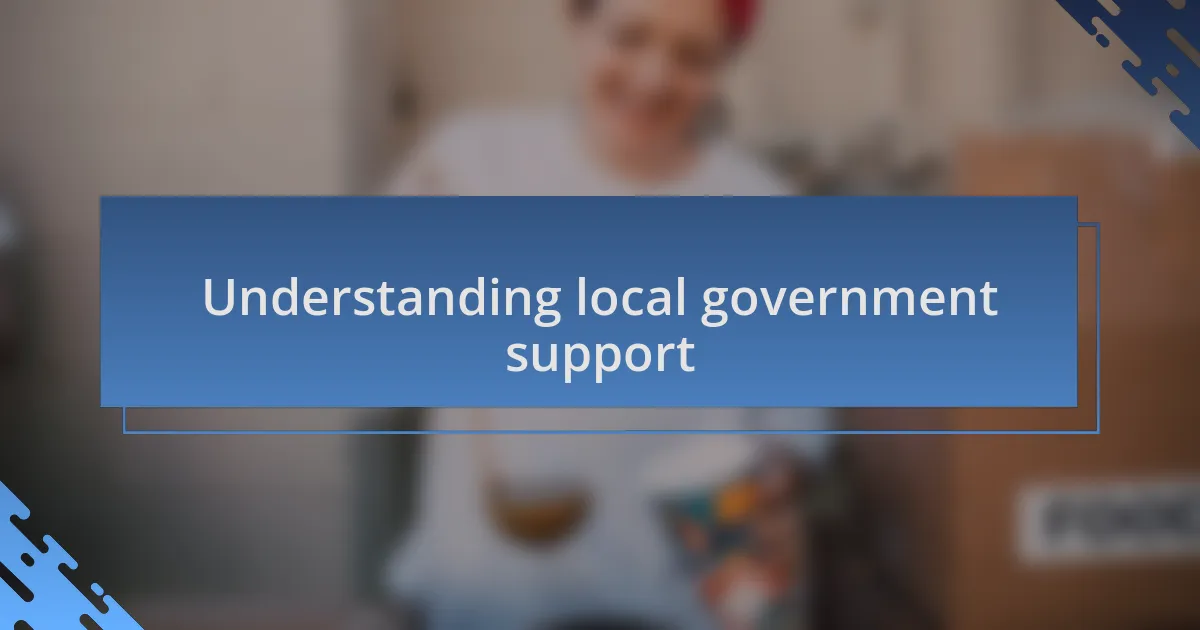 Understanding local government support